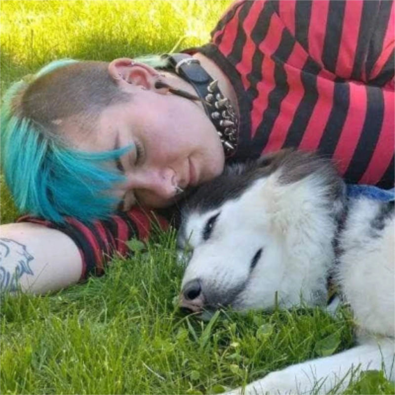 Leon with their dog
