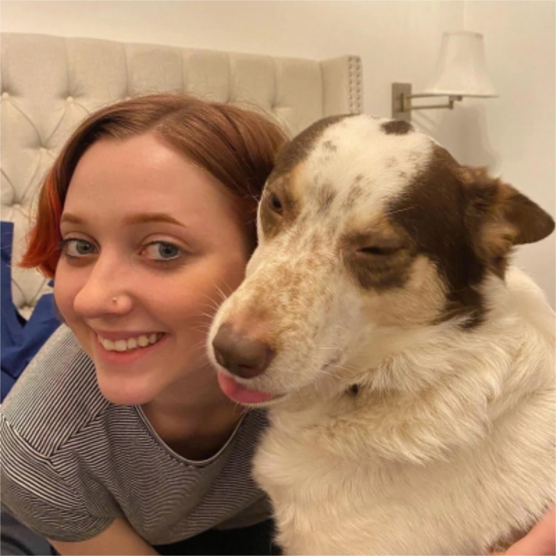 Ava with her dog