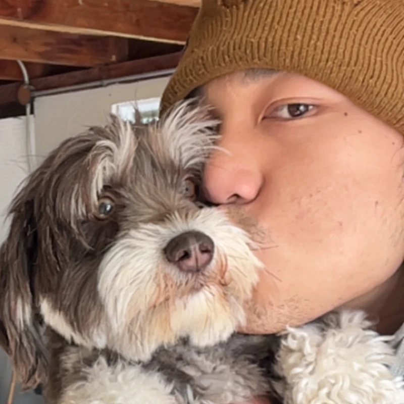 Mike with his dog