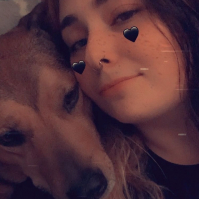 Gen with her dog